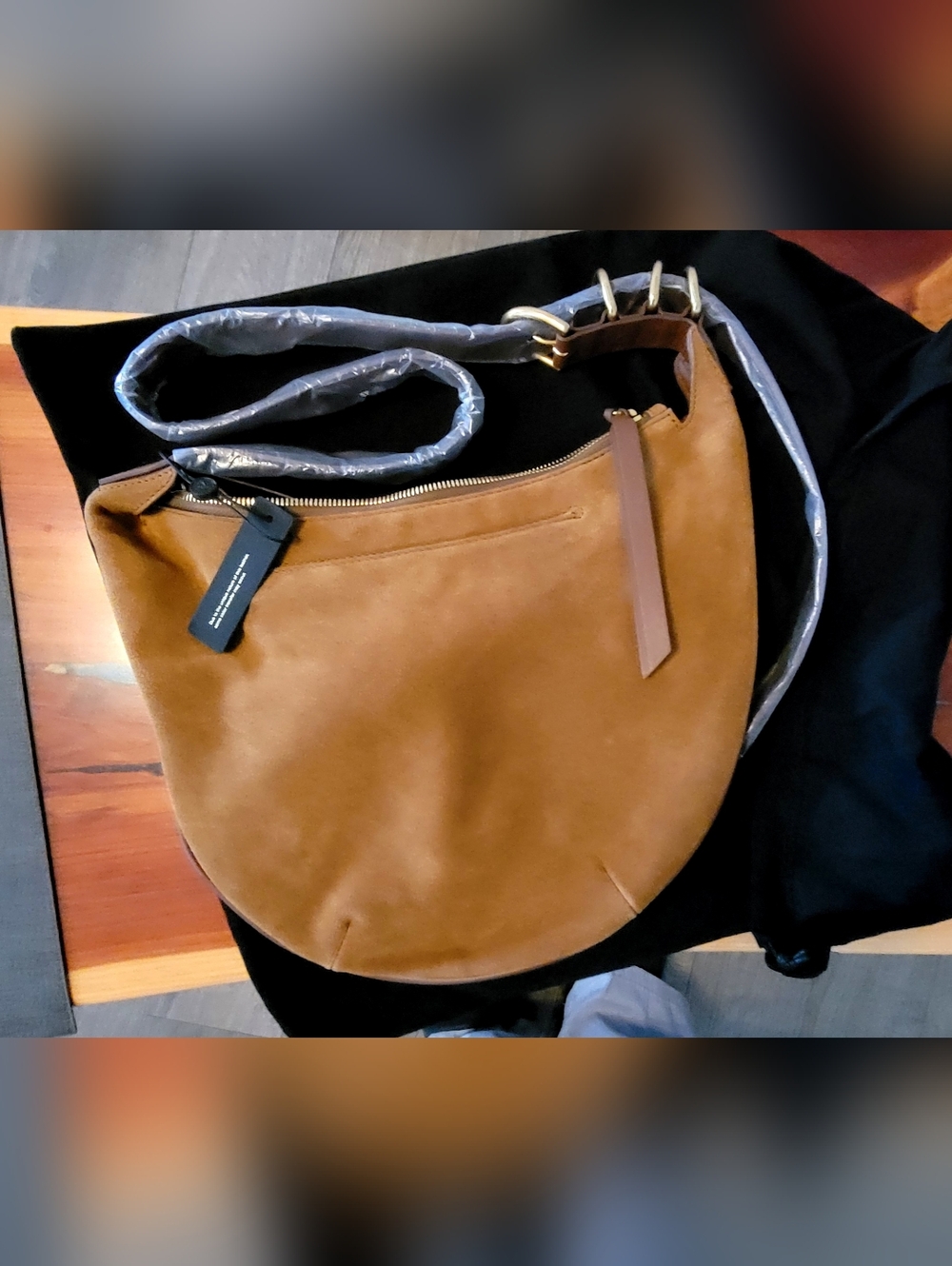 rag & bone Mercer Suede Crossbody Bag in Camel